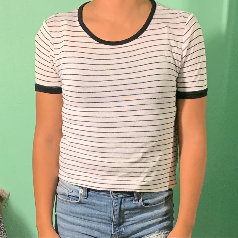 Black and white striped tee